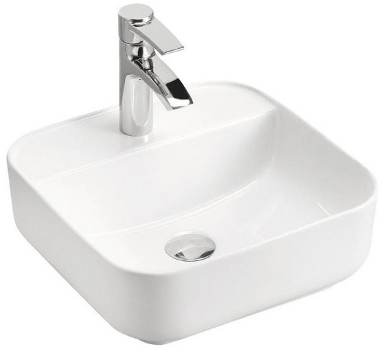 Comad Laufen Kartell Umywalka wisząca 46x28x12 cm z otworem na baterię biała H8153350001111 H1035