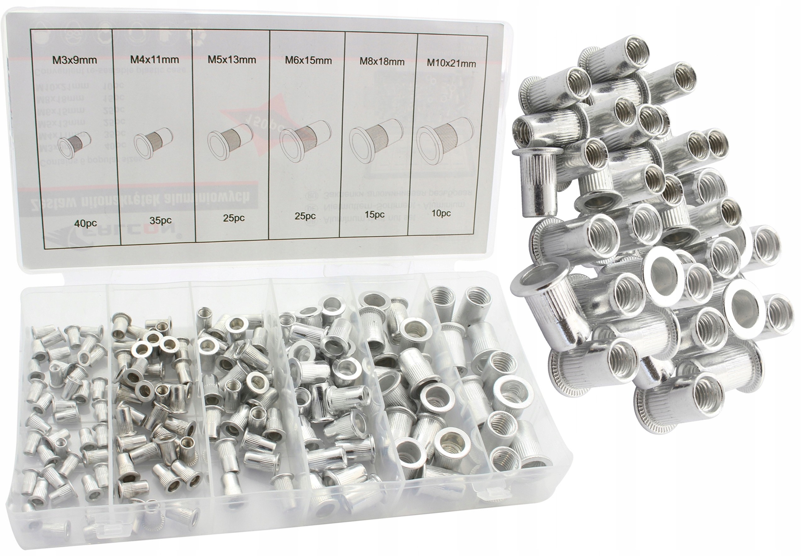 Nitonakrętki Aluminiowe M3 M5 M6 M8 M10 150 Szt