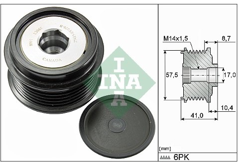 INA Alternator - sprzęgło jednokierunkowe INA 535 0282 10