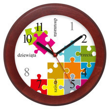 Atrix Zegar drewniany rondo Puzzle ATW301PE