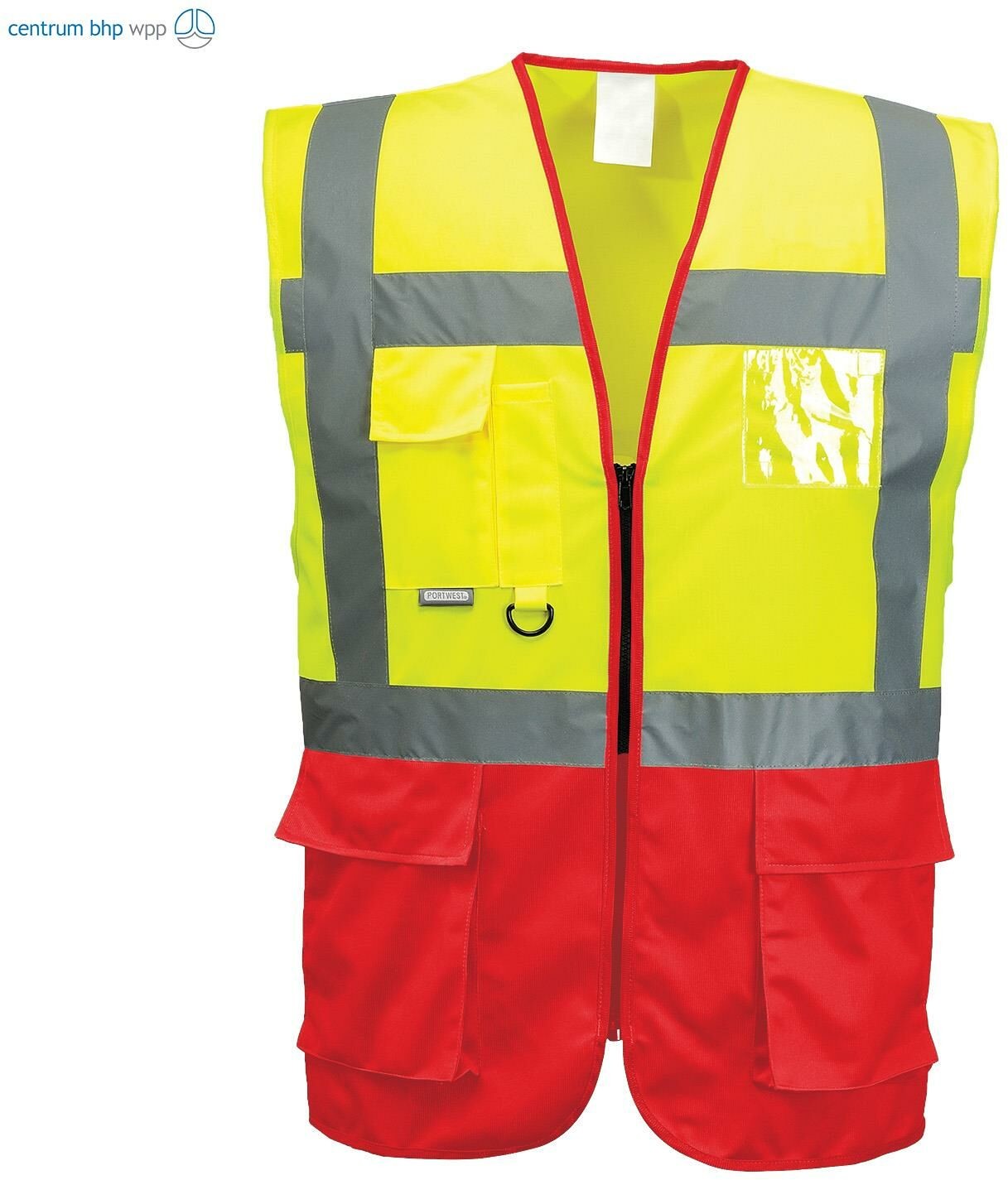 Portwest KAMIZELKA OSTRZEGAWCZA EXECUTIVE WARSAW C476 (ŻÓŁTY-CZERWONY, L)