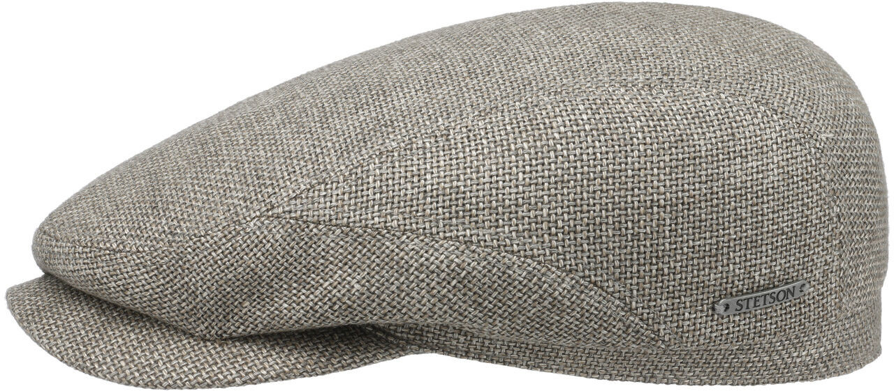 Płaski Kaszkiet z Lnem Taleco Wool by Stetson, szaro-beżowy, 61 cm