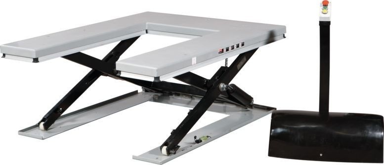 310 31070594 Stół podnośny niskoprofilowy w kształcie litery U udźwig 1500 kg wymiary platformy 1600x1180 mm wysokość podnoszenia min/max 105-860 mm) 70594-uniw