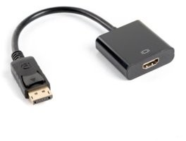 Lanberg Adapter Displayport M) > HDMI F) 10cm (AD-0009-BK)