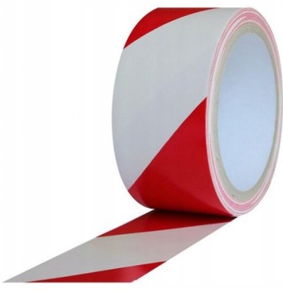 Taśma samoprzylepna Czerwono-biała 50mmx33m