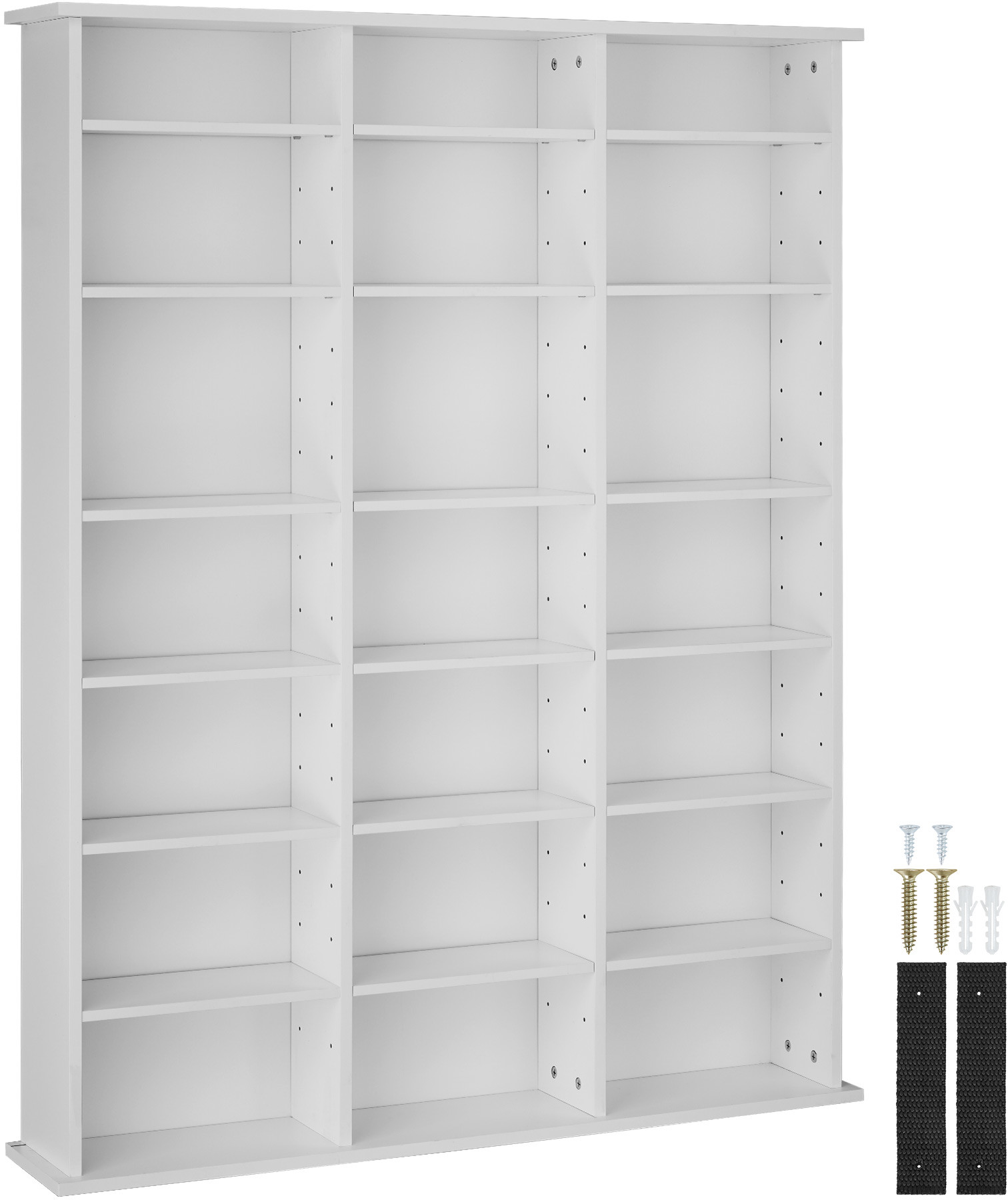 tectake Regał CD Stevie - biały matowy 403618