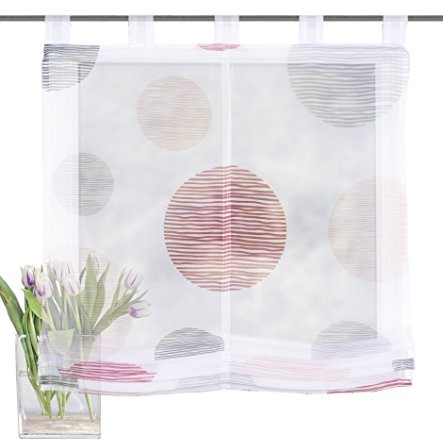 Home Fashion Home pomysły dla domu roleta rzymska Voile na szelkach druk cyfrowy borden (ujednoznacznienie) 140x100 cm jagoda 079733-2307 140x100 CM