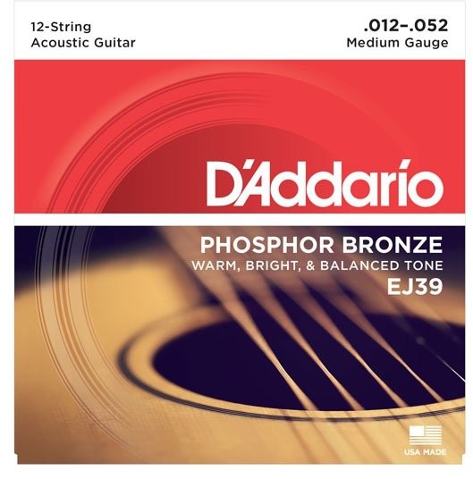 D'Addario komplet strun do gitary akustycznej, owijka z brązu EJ39