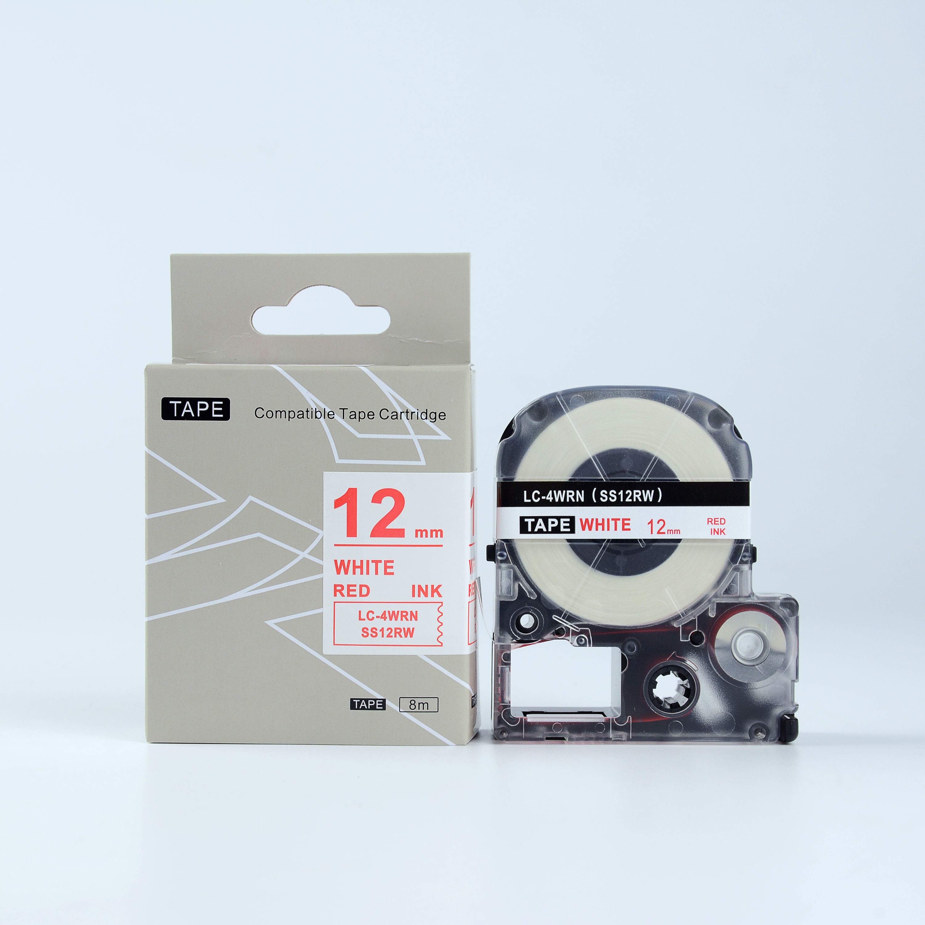 Epson LK-SS12RW, 12mm x 9m, czerwony druk / biały podkład, taśma zamiennik