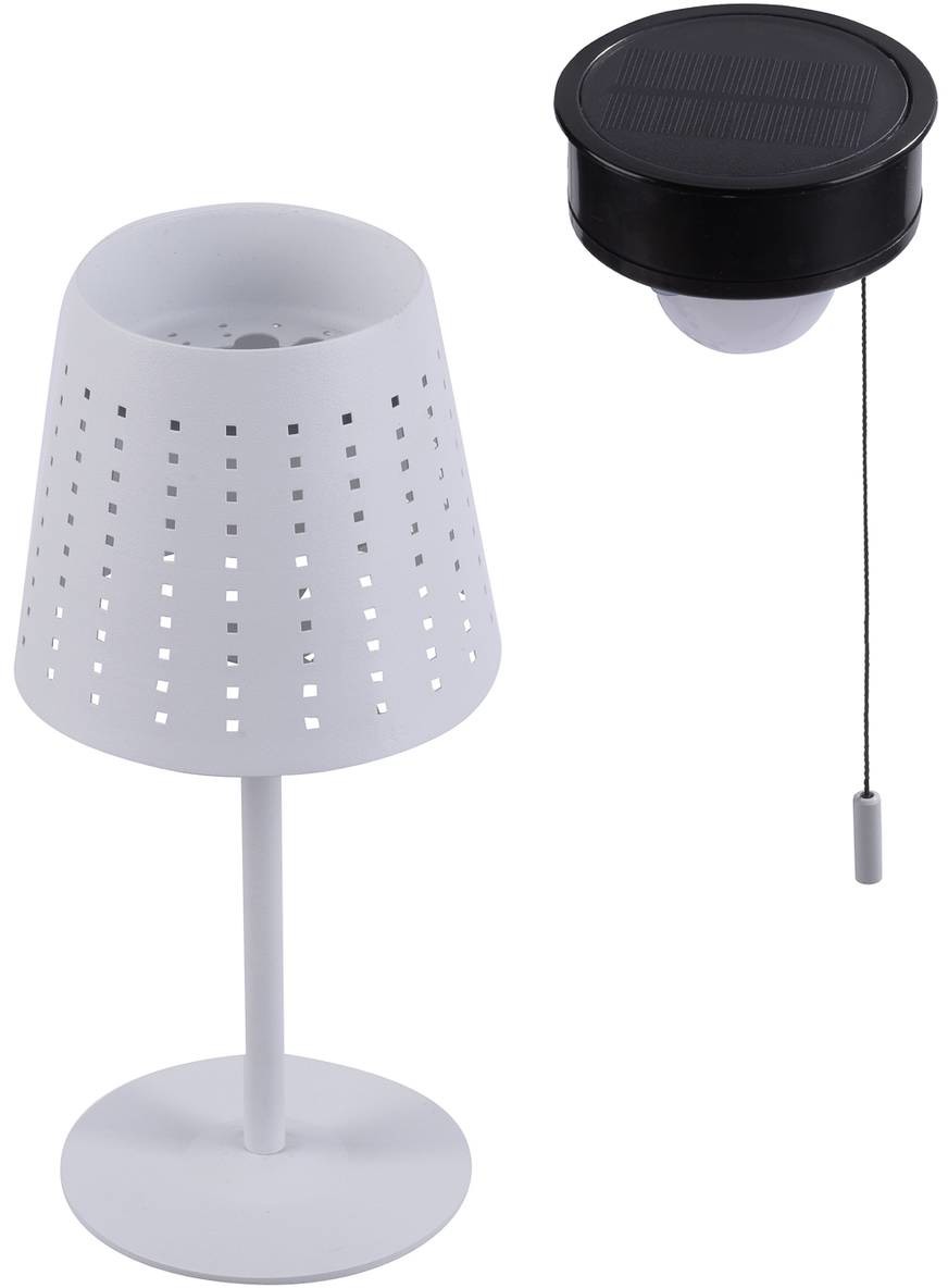 Leuchten Direkt Lampa stołowa LED Mandy złącze USB solarna, biała