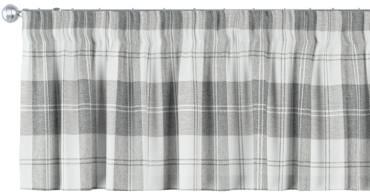 Dekoria Lambrekin na taśmie marszczącej krata szaro-biała 130 × 40 cm Edinburgh 393-115-79