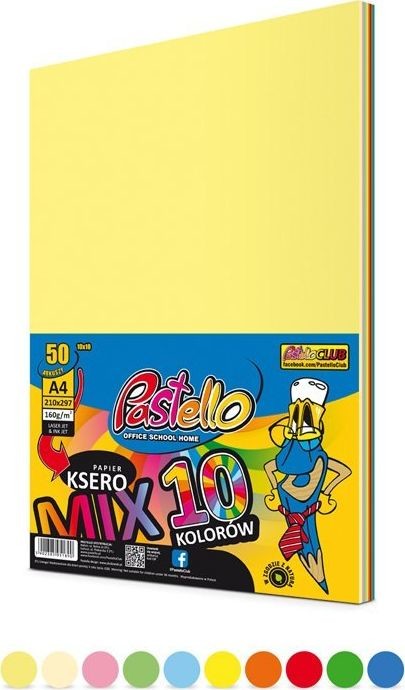 Pastello Papier ksero A4 160 gr mix 10 kol 50 arkuszy Pastello AB200PTL