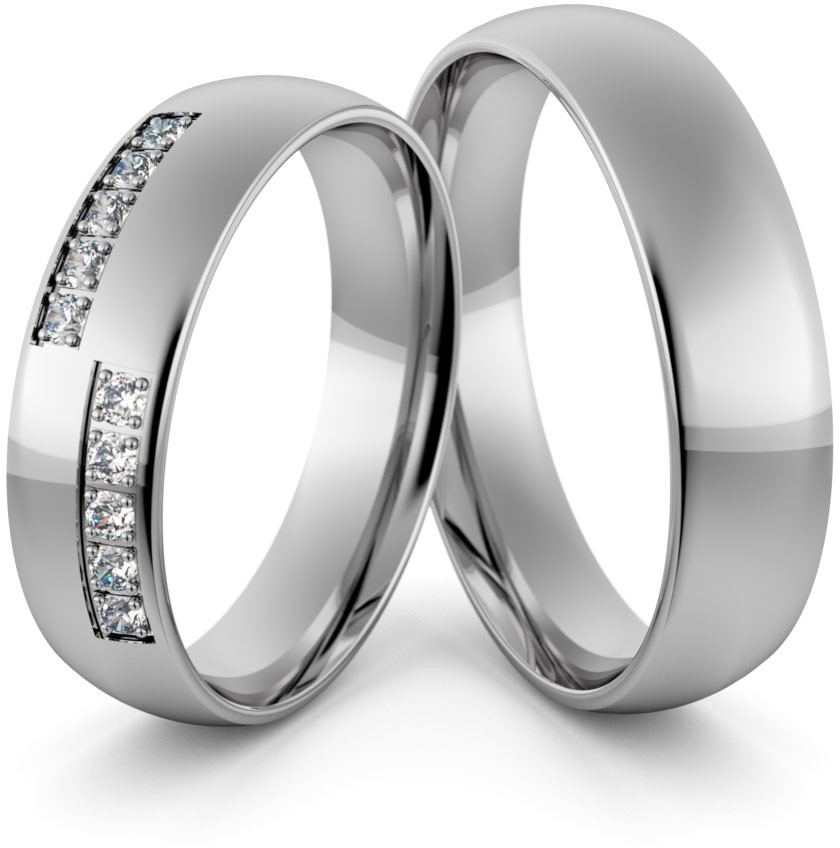 Eminence Obrączki ślubne palladowe 5 mm z brylantami - Pd-89 Pd-89