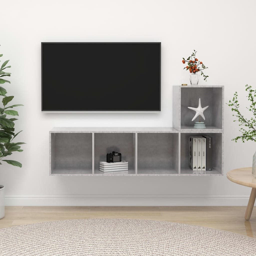 vidaXL Lumarko 2-cz. zestaw szafek TV, szarość betonu, płyta wiórowa 3079803