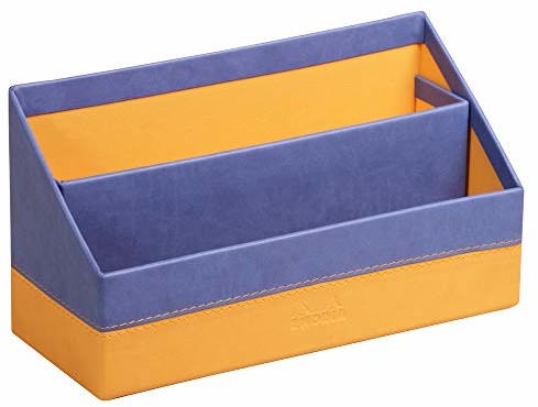 Rhodia 318848C półka na listy (10 x 25 x 31 cm, sztuczna skóra, elegancka i praktyczna, idealna do organizacji), 1 sztuka, kolor szafirowy 318848C