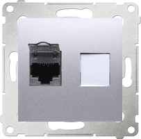 Kontakt Simon SIMON 54 GNIAZDO KOMPUTEROWE POJEDYNCZE RJ-45 KAT-6 SREBRNY MAT