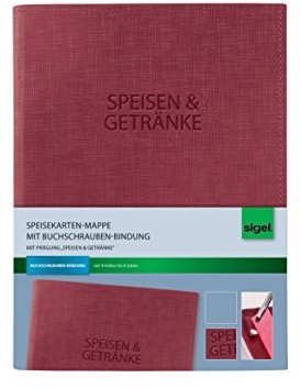 Sigel Sigel SM133 teczka na karty menu z mocowaniem na śrubę książkową, format A5, bordowa czerwień - inne wersje SM133