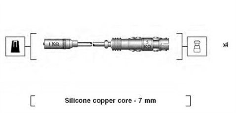 MAGNETI MARELLI Zestaw przewodów zapłonowych MAGNETI MARELLI 941175250764