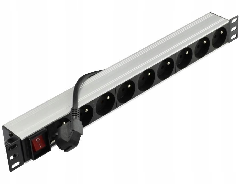 Listwa zasilająca Rack 19'' 9 gn z włącznikiem