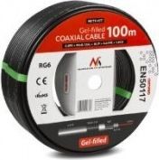 Maclean Kabel koncentryczny Maclean MCTV-477 żelowany satelitarny RG6 100m 1.0CU+4.6FPE+AL/P+96 0.12AL+6.8PE MCTV-477