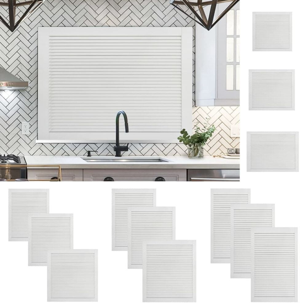 shumee Drzwi żaluzjowe lite drewno sosnowe białe 69x39,4 cm