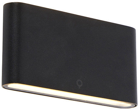 QAZQA Nowoczesna lampa ścienna zewnętrzna czarna 17 5 cm z diodą LED IP65 - Batt