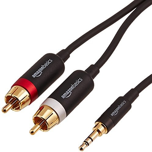 AmazonBasics kabel połączeniowy, wtyczka jack 3,5 mm na 2 wtyczki RCA męskie PBH-19821