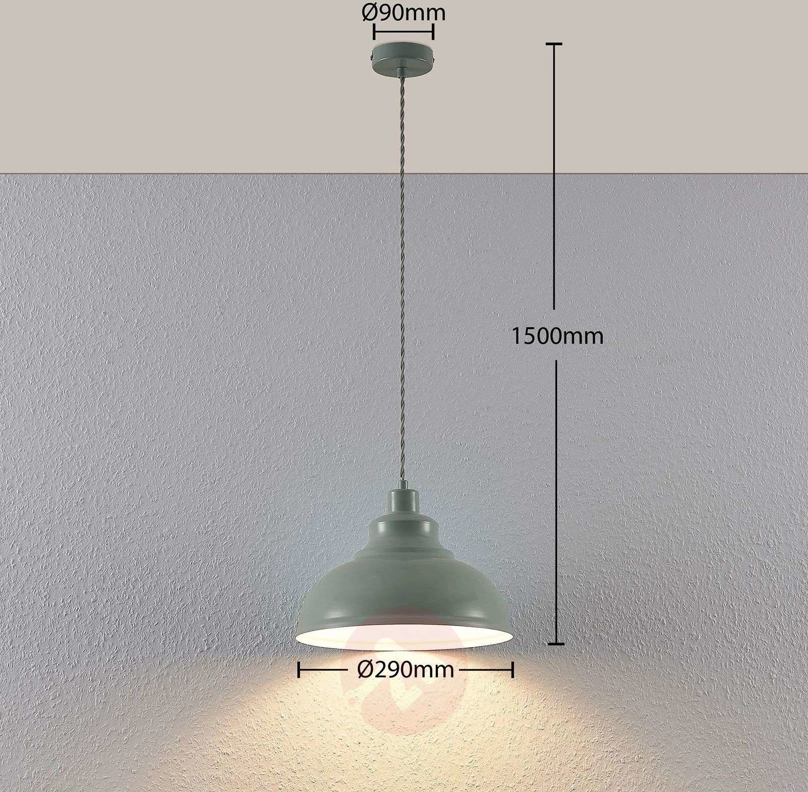 Lampenwelt com Lampa wisząca vintage Albertine, metal, niebieska