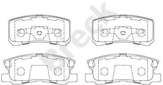 BRECK Zestaw klocków hamulcowych, hamulce tarczowe 23582 00 702 00 23582 00 702 00