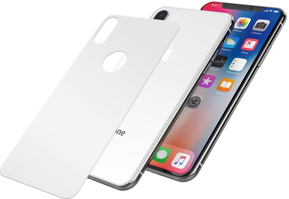JCPAL Armor 3D Back Glass Protector iPhone X White - szkło na tył urządzenia zgsklep-1066-0