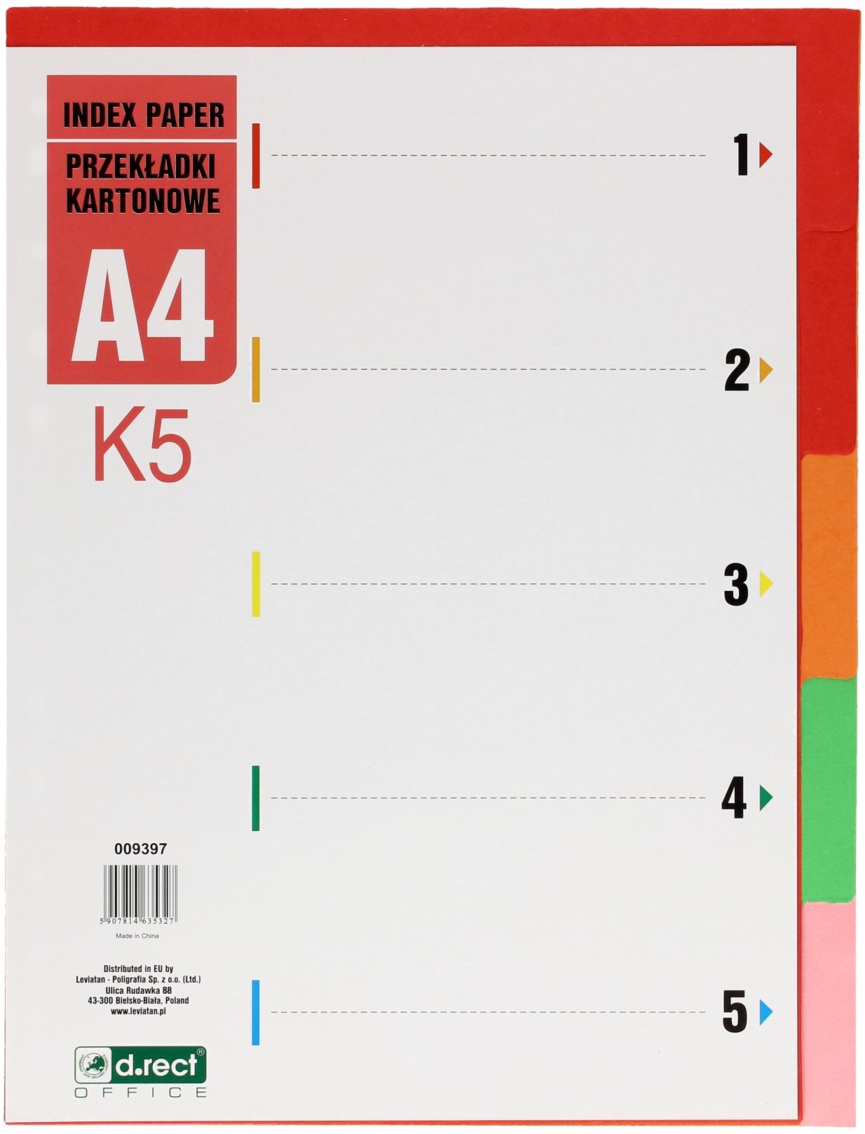 Drect D RECT Przekładki kartonowe A4 5k K5