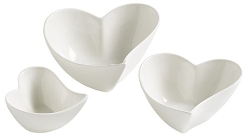 Maxwell & Williams jx57906 Heart miski zestaw, 2 jednostek, porcelanowy, biały, 12 x 11.5 x 6.5 cm JX57906