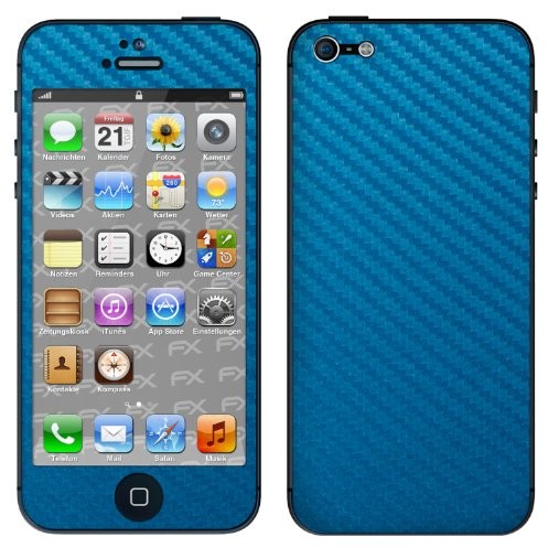 Designfolien@FoliX atFoliX FX-Carbon-Blue folia designerska do Apple iPhone 5 4052225917010