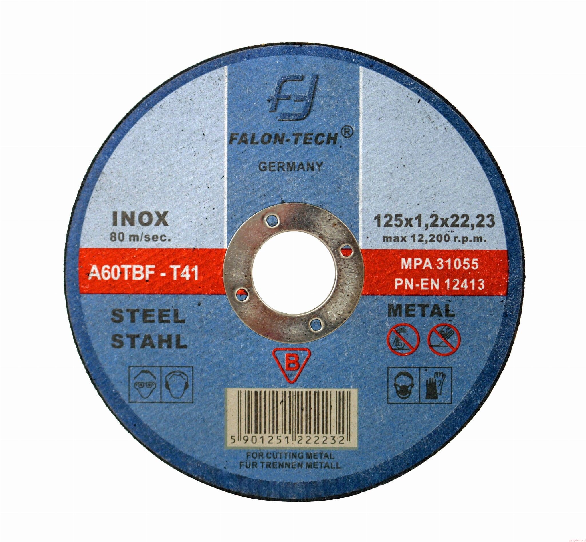 Falon tech Tarcza do cięcia metalu sttali inox 115mm / 1.2mm FAL_19