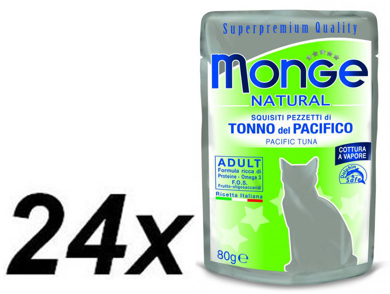 Monge NATURAL saszetka tuńczyk w galarecie dla kotów 24 x 80g