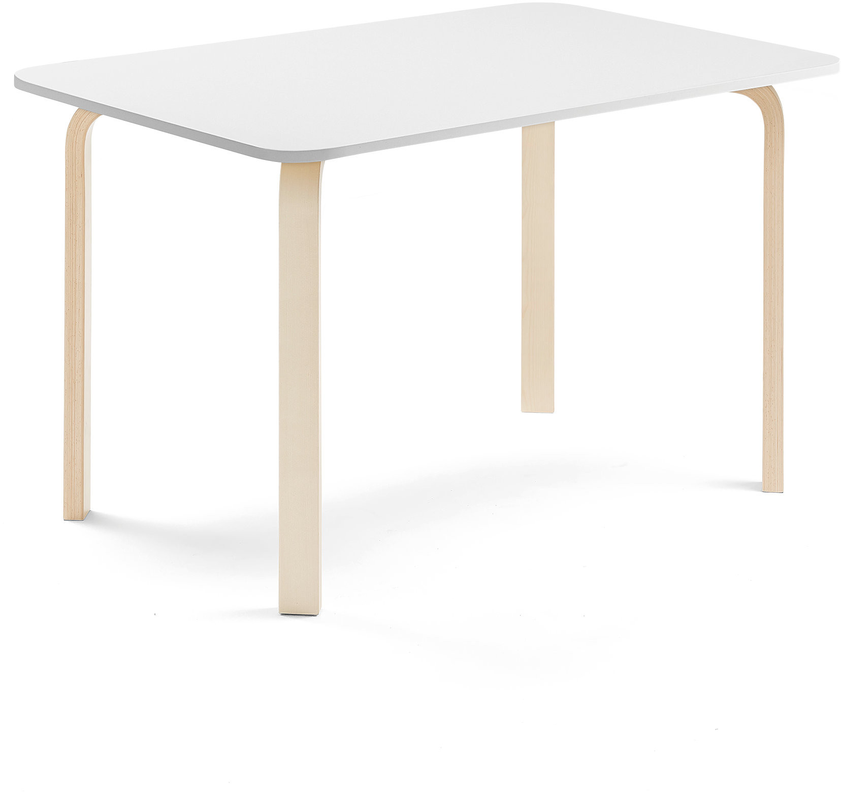 AJ Produkty Stół ELTON, 1200x800x710 mm, biały laminat, brzoza