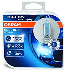 Osram Cool Blue Intense 9005CBI-HCB żarówka halogenowa HB3 do reflektorów samochodowych, 12 V, 2 sztuki w opakowaniu 9005CBI