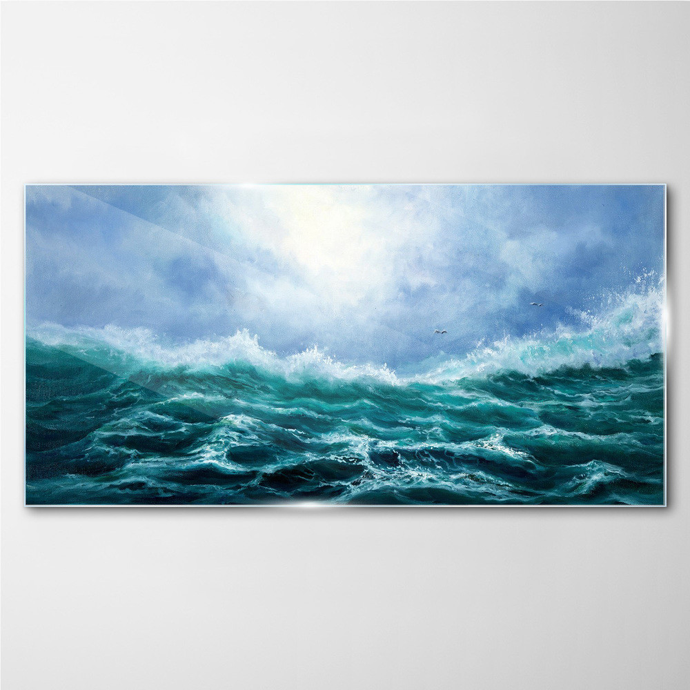 PL Coloray Obraz na Szkle morze burza przyroda 120x60cm