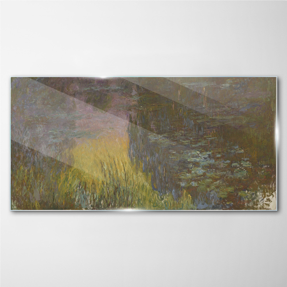 PL Coloray Obraz Szklany Woda Lilie Słońce Monet 100x50cm