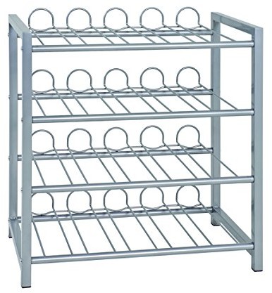 Haku-Möbel 38712 stojak na butelki, srebro, 54 x 31 x 60 cm 38712