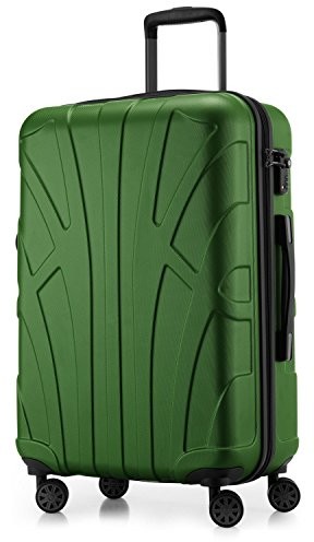 SUITLINE suitline  bagaż podręczny utwardzana-walizka walizka na kółkach walizka walizka podróżna zestaw walizek na kółkach, 4 Kółka, TSA (S, M i L), kolor: zielony S24-8801M-G-88011022