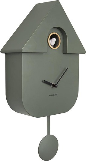 Karlsson Zegar ścienny z kukułką Modern Cuckoo zielony KA5768GR