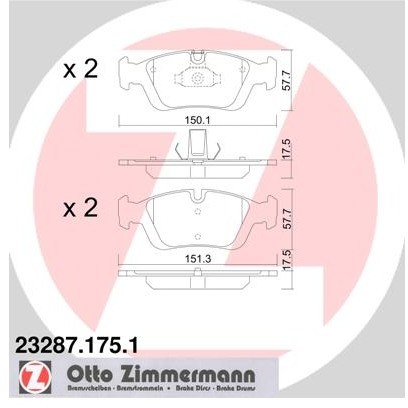 ZIMMERMANN Klocki hamulcowe - komplet 23287.175.1