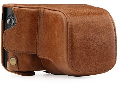 MegaGear megagear Leica Q (typ 116) EVER Ready prawdziwej skóry aparat-Case z paskiem do noszenia na ramieniu MG1403