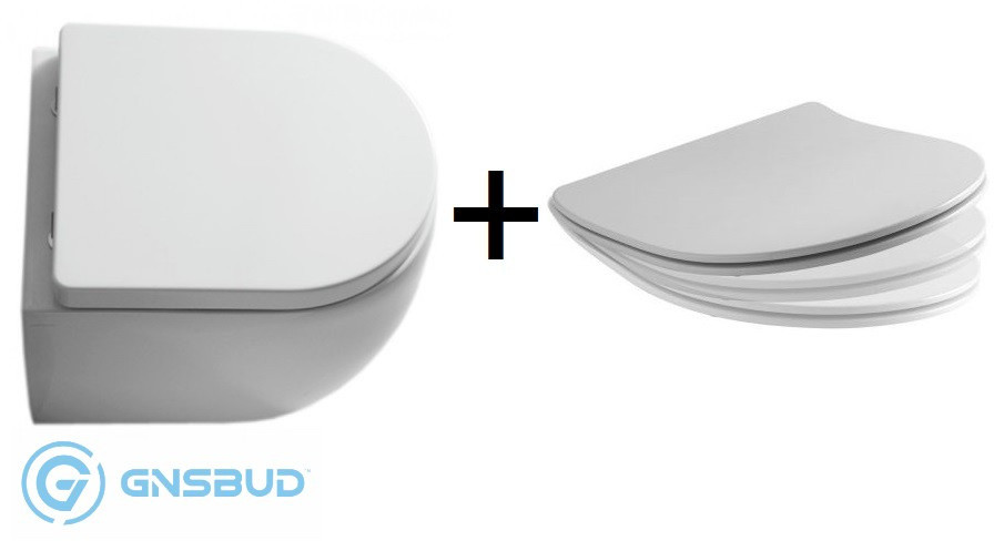 Kerasan Flo + deską Slim biały 311401+319101
