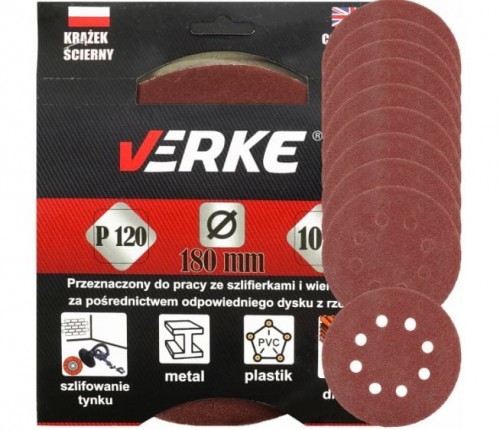 VERKE KRĄŻEK PAPIER ŚCIERNY P 120 180 MM 10 SZT. VERKE V44195 V44195