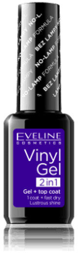 Eveline Vinyl Gel, lakier do paznokci i top coat 2w1 216, 12 ml
