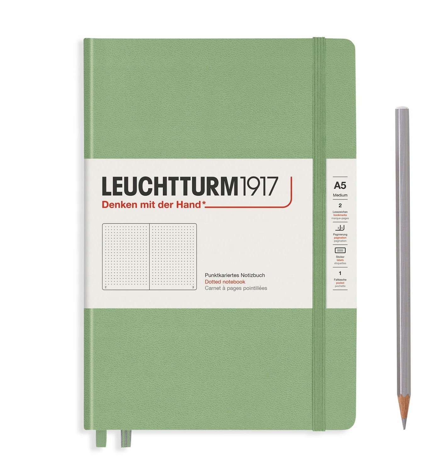 Notatnik Leuchtturm1917 Medium A5, Kropki, Sage