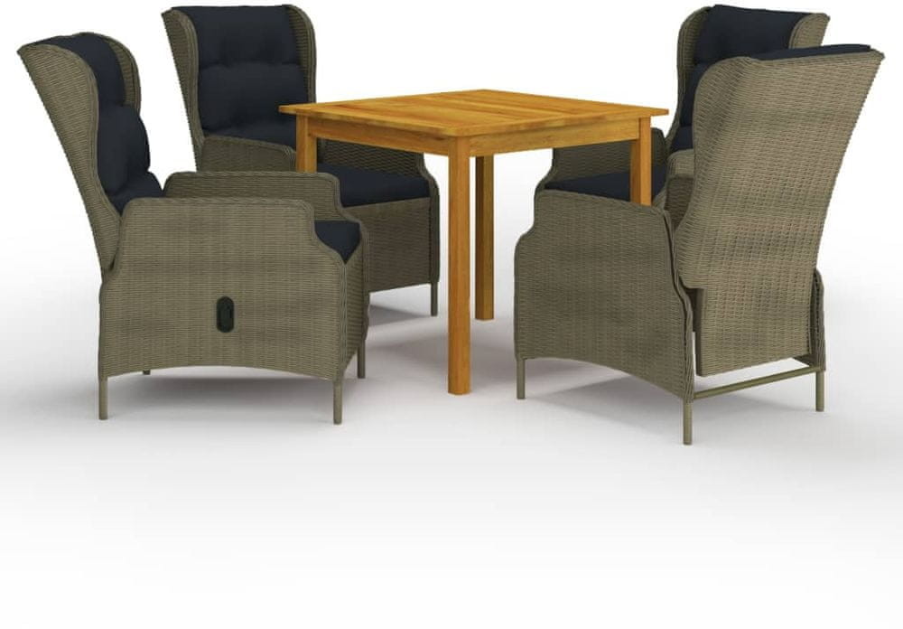 shumee shumee 5 częściowy zestaw mebli ogrodowych brązowy