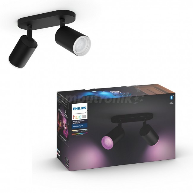 Philips Hue lampa sufitowa Fugato plate/spiral czarny 2x5.7W